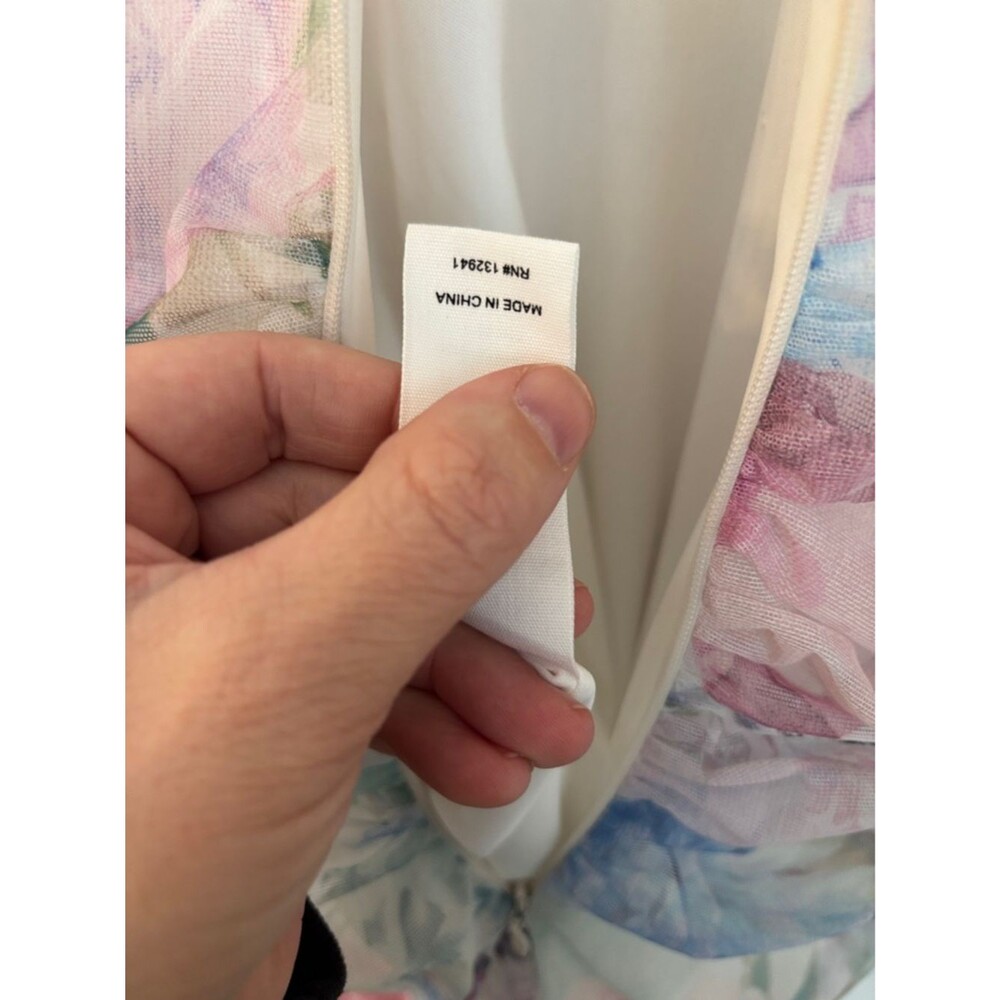 Amanda Uprichard Lyle Sheer Floral Midi rouged pastel Dress Womens MD bridal EUC - Picture 15 of 16